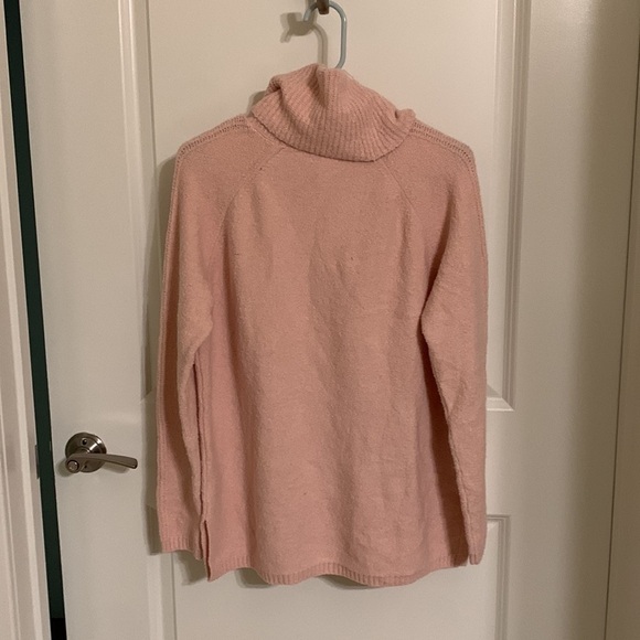 Nordstrom Center Cable Cowl Neck Cotton Blend Sweater in Smoke Pink - Picture 3 of 4